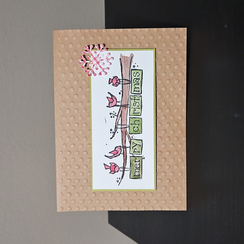 Handmade Christmas Card Birds.